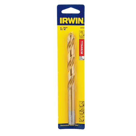 Irwin Irwin 1/2 in. X 6 in. L High Speed Steel Drill Bit Round Shank 1 pc 1862936